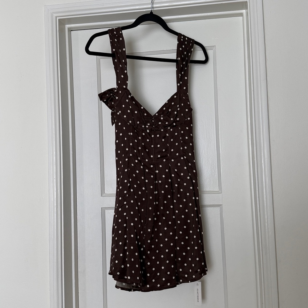 For Love & Lemons August Mini Dress in Chocolate - Picture 5 of 7